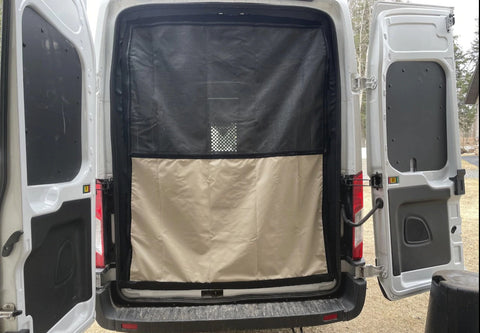 Platform bed rear door screen - Sprinter Example Photo