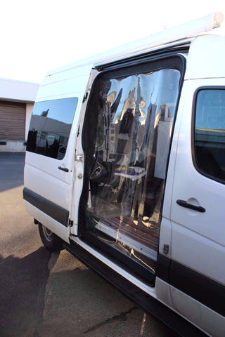 Sprinter slider door cold weather plastic door