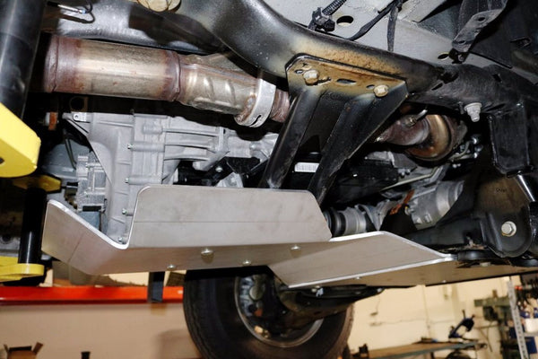 Side view of Sprinter 4wd trans and transfer case skid plate