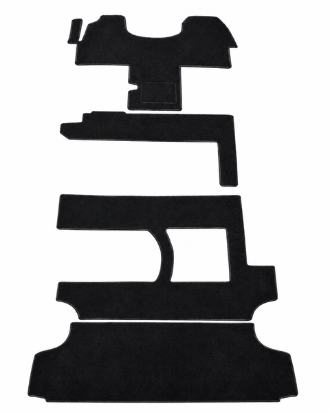 Sprinter mats top to bottom - Front one piece, 2nd row mat,  3rd and 4th row combined mat, cargo area mat