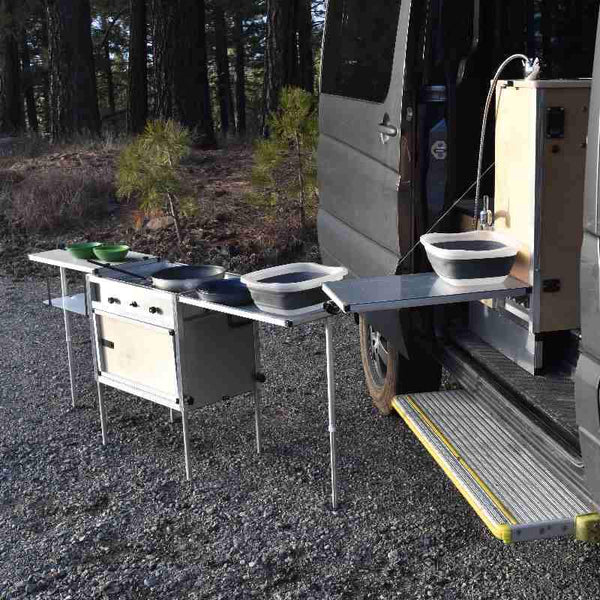 Sprinter Modular Van Kitchen with Camp Kitchen Oustside