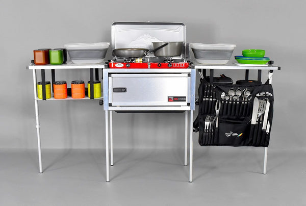 The Portable Compact Camp Kitchen for Sprinter Camping - Displayed for Example